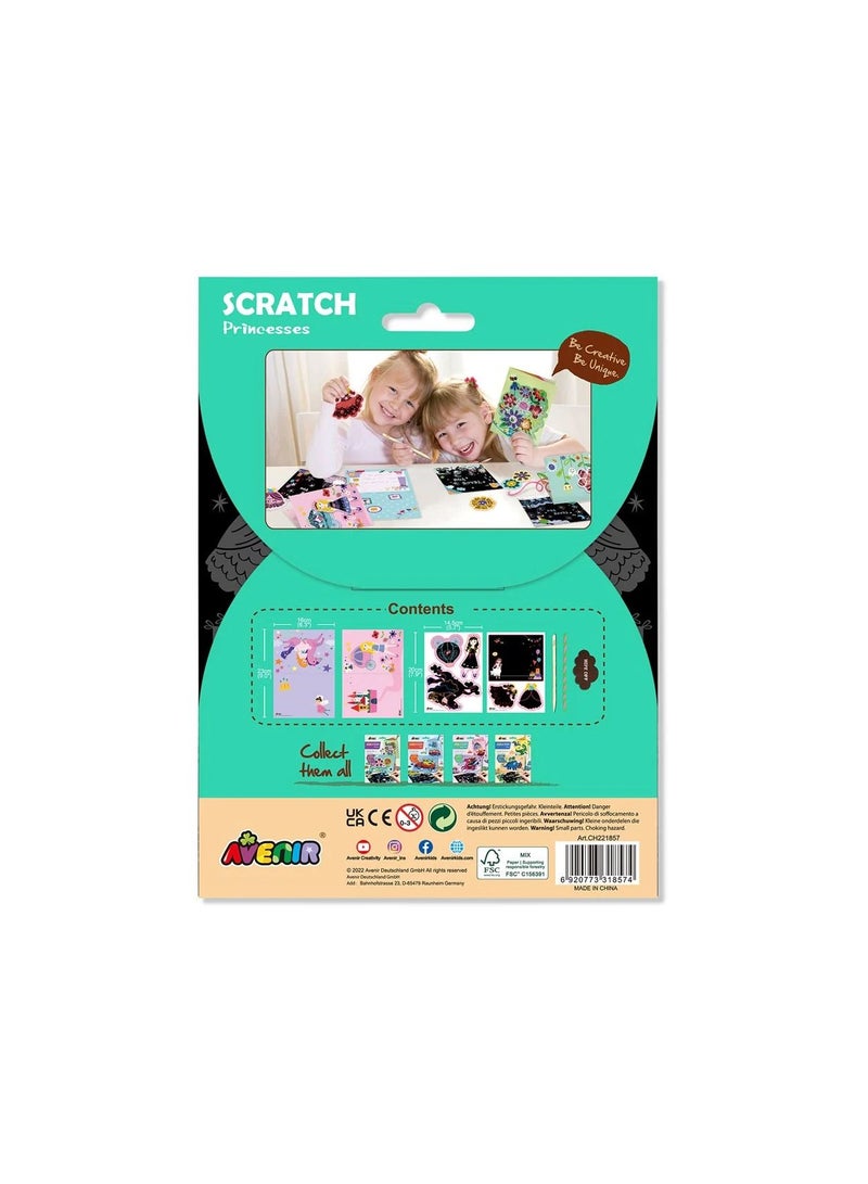 Avenir Scratch - Princesses | Arts & Crafts, Greeting Cards Set | Make Beautiful Greetings Cards | Scratch Art 3+ - Image 2