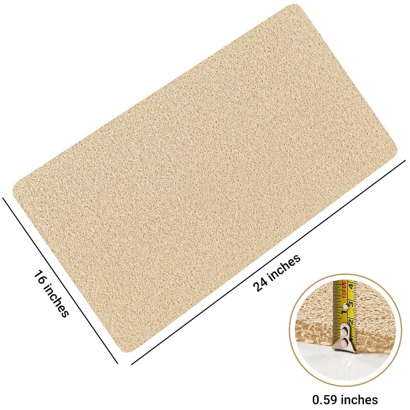 LuxStep Shower Mat Bathtub Mat,24x16 inch, Non-Slip Bath Mat with Drain, Quick Drying PVC Loofah Bathmat for Tub,Shower,Bathroom (Phthalate Free,Khaki) - Image 2