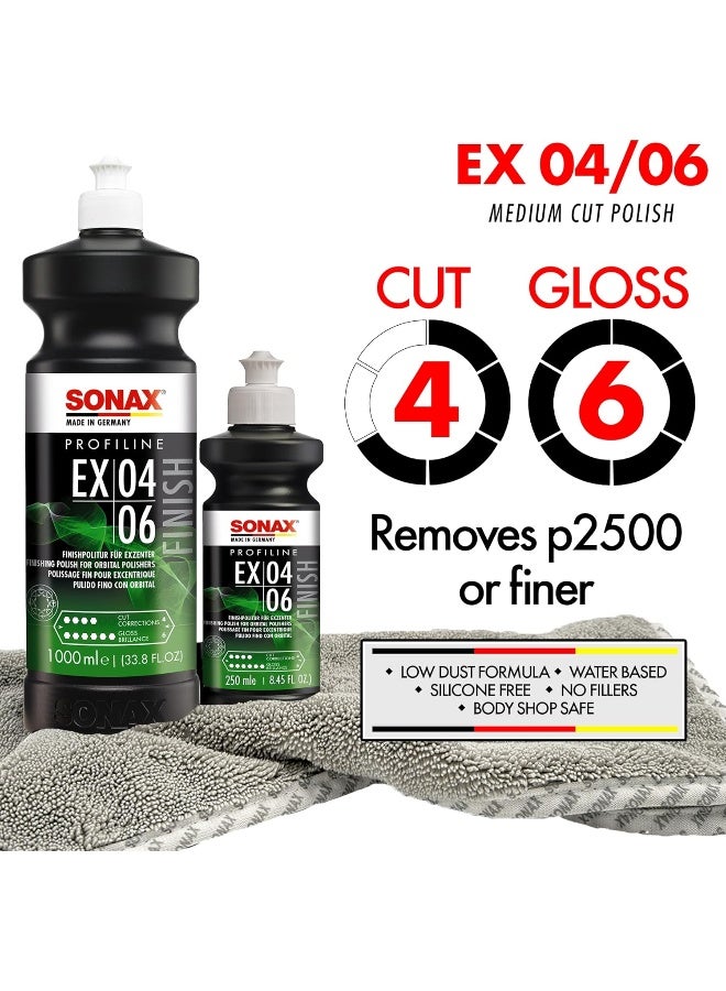 SONAX SONAX Profiline EX 04-06 â€“250mL Professional Grade Silicone-Free High-Gloss Polish for Single-Stage Correction for Light Paint Defects and Finishing â€“ Removes P2000 Grit Sanding Marks - Image 2