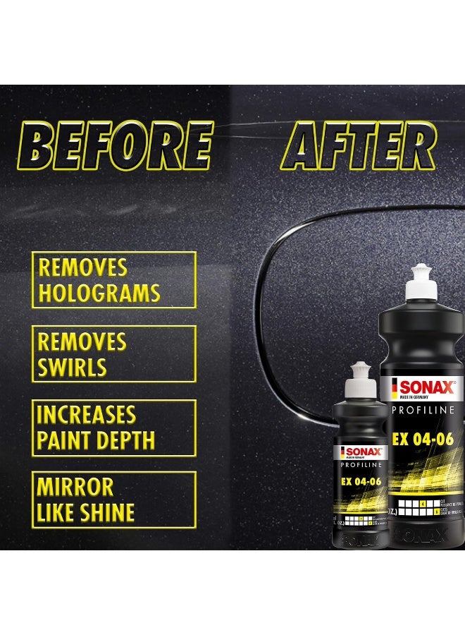 SONAX SONAX Profiline EX 04-06 â€“250mL Professional Grade Silicone-Free High-Gloss Polish for Single-Stage Correction for Light Paint Defects and Finishing â€“ Removes P2000 Grit Sanding Marks - Image 3