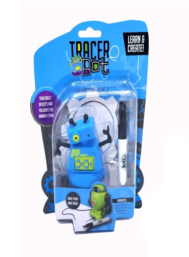 MUKIKIM TracerBot - Blue - Mini Inductive Robot That Follows The Black Line You Draw. Fun, Educational, and Interactive STEM Toy with Limitless Ways to Play! Promotes Logic and Creativity Training