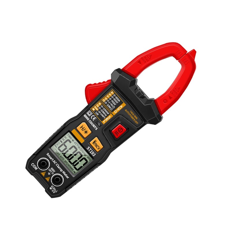 St193 Auto Manual Clamp Meter Digital Multimeter Ac/dc Volt Ohm Tester for Electricians Home Electrical Repair Tool, Handheld Current Tester Without Battery - Image 1