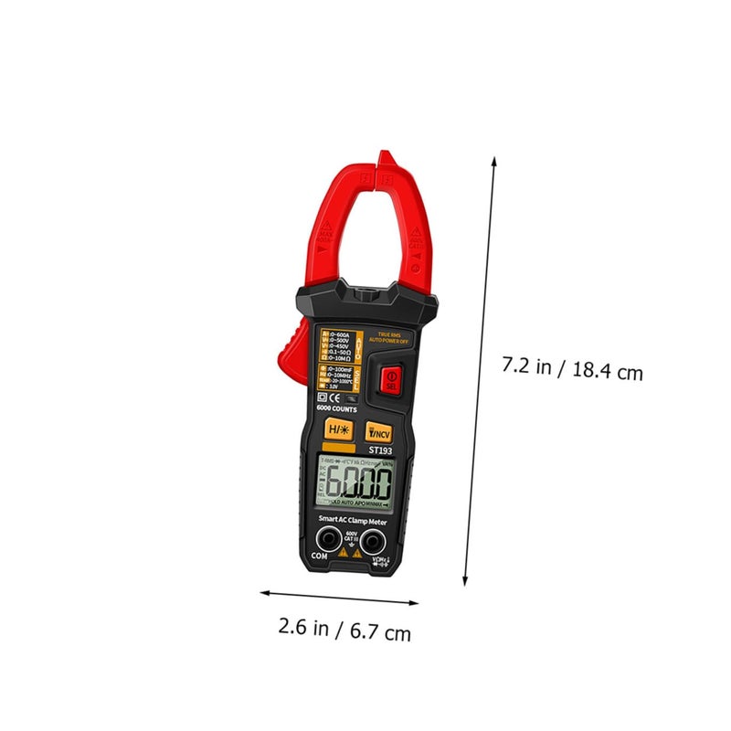 St193 Auto Manual Clamp Meter Digital Multimeter Ac/dc Volt Ohm Tester for Electricians Home Electrical Repair Tool, Handheld Current Tester Without Battery - Image 2
