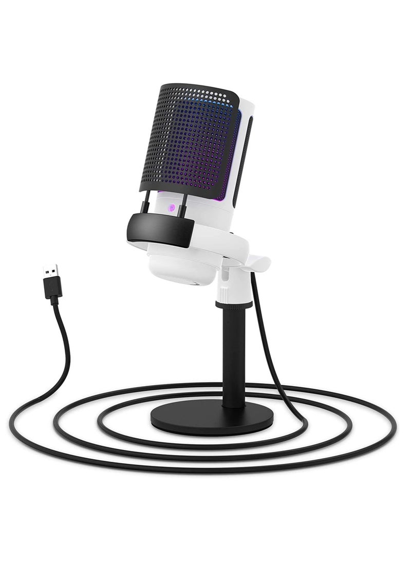 Arabest Condenser Microphone,Gaming Microphone on Mac/PS4/PS5, USB Microphone for PC with RGB, Touch Mute, Plug and Play, Gain knob & Monitoring Mic for Recording, Streaming, Podcasts, YouTube, Twitch  - Image 1