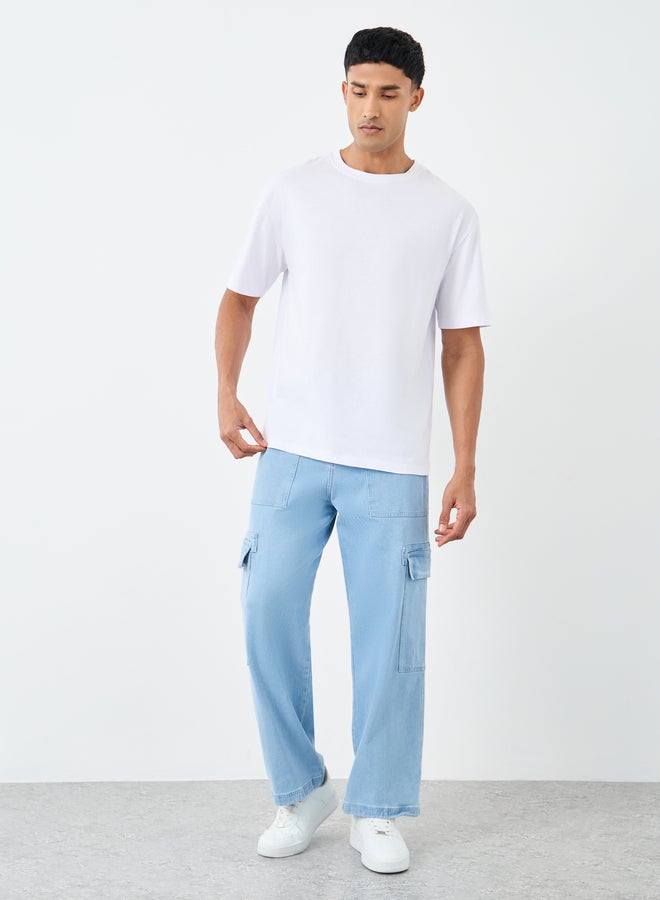 ستايلي تيشيرت رجالي واسع بطبعة جرافيك يابانية من الخلف - Image 2