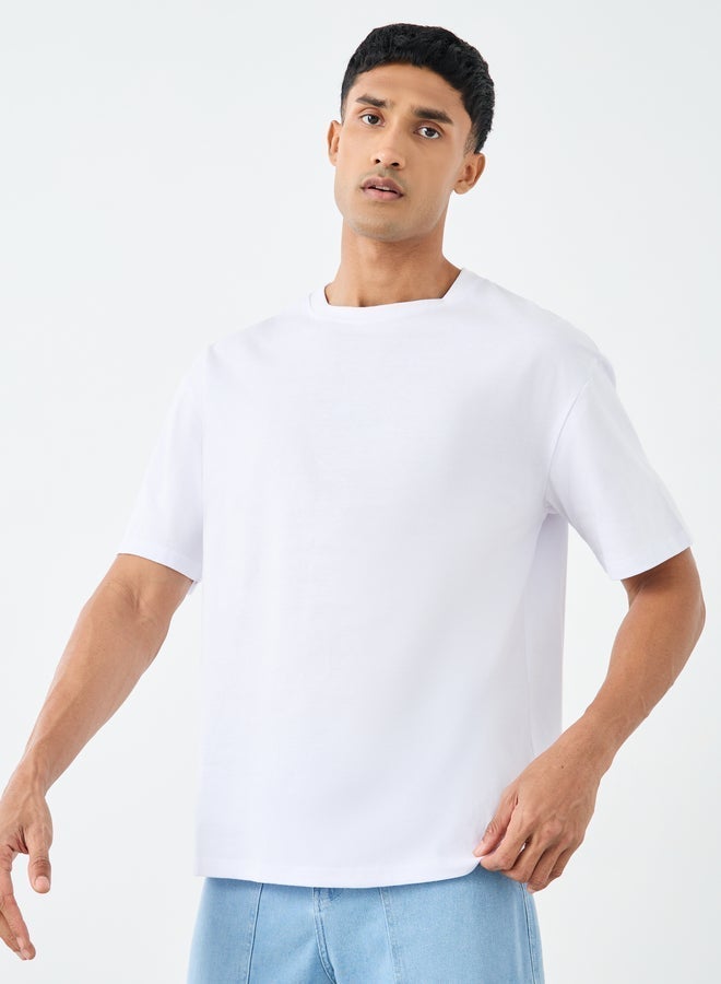 ستايلي تيشيرت رجالي واسع بطبعة جرافيك يابانية من الخلف - Image 1