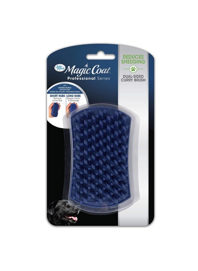 فور باوز فرشاة العناية الاحترافية من سلسلة Four Paws Magic Coat للكلاب والقطط، فرشاة كاري مزدوجة الجوانب، تساعد على التحكم في الروائح، وتحفز الزيوت الطبيعية للفراء، مثالية للفراء القصير والمجعد والخشن  - Image 1