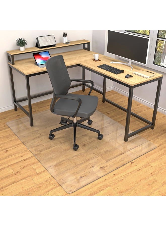 LeapYouth Premium Office Chair Mat for Hard Wood Floors,36 x 48 inches, Clear Floor Protectors for Rolling Chairs,Easy Glide Hard Floor Mat for Home Office Computer Desk - Image 1