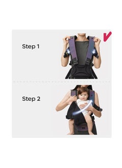 Babycare Babycare - Decompression Baby Carrier Ergonomic Adjustable Breathable Lightweight Hip Seat for Newborns and Toddlers – Soft, Comfortable, Durable, Breathable, Multi-Position, Safe, Babywearing, Supportive, Compact, Travel-Friendly - Blue  - Image 2