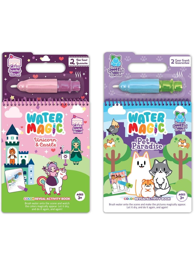 Scentco Water Magic - Patented Gourmet Scented Reusable Water Reveal Activity Books - No Mess, All Fun by Scentco (Unicorn and Pet Paradise) - Image 1