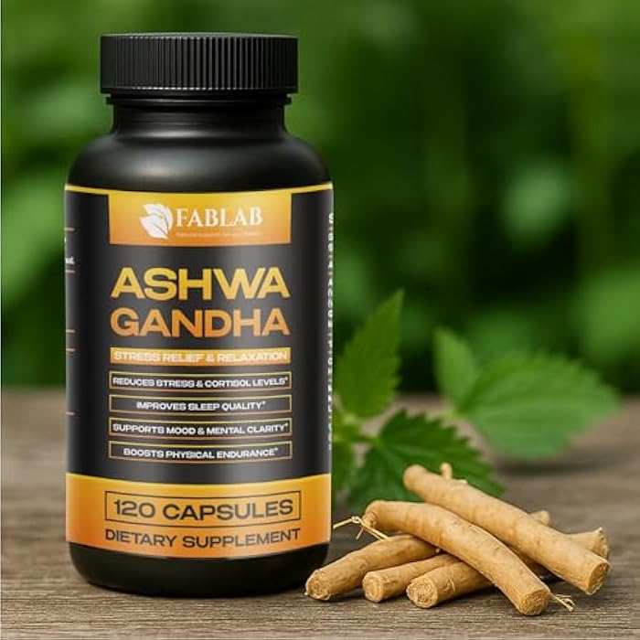 FabLab Ashwagandha, GABA & Magnesium Glycinate Supplement 120 Capsules Natural Stress Relief, Mood Support & Relaxation Sleep Aid & Adrenal Support Non-GMO - Image 2
