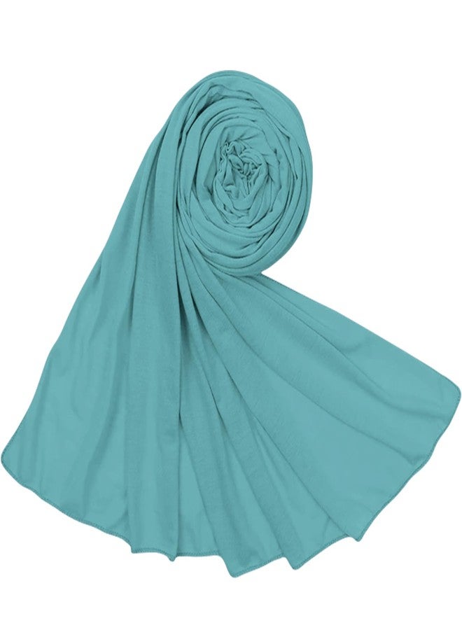 Piewag Hijab Scarf for Women Soft Cotton Muslim Jersey Hijab Head Wrap Scarves Fashion Long Scarf Shawls Green - Image 1