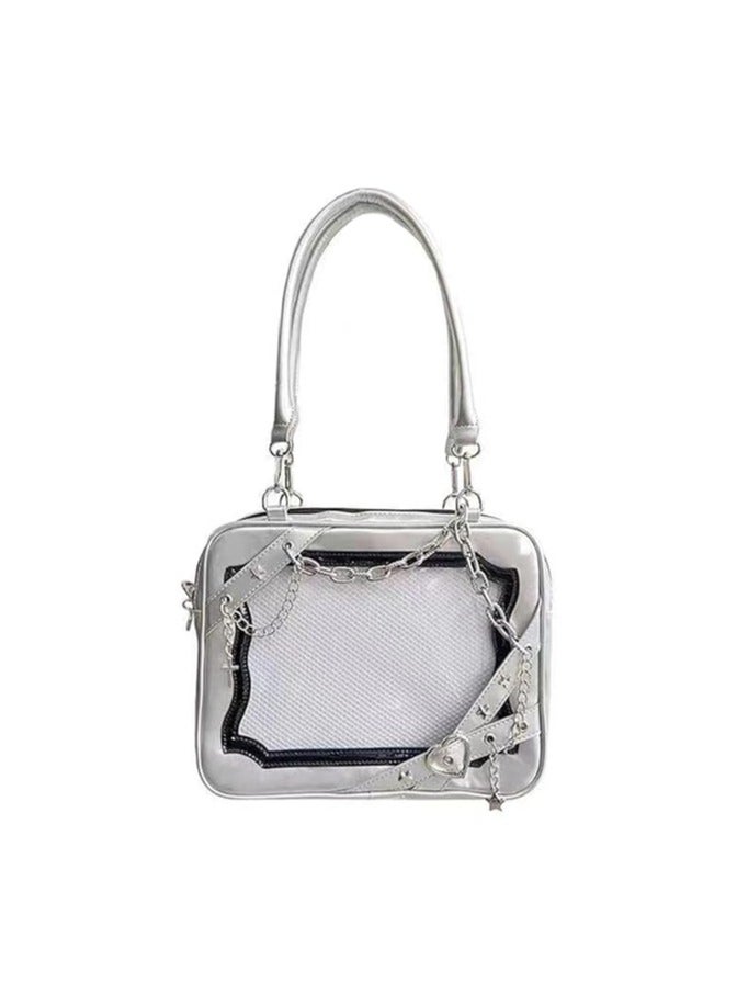 general Ita Purse Crossbody Bag Kawaii Japanese Crossbody Clear Pin Display Strap Insert Pom Pom Keychain Cute - Image 1