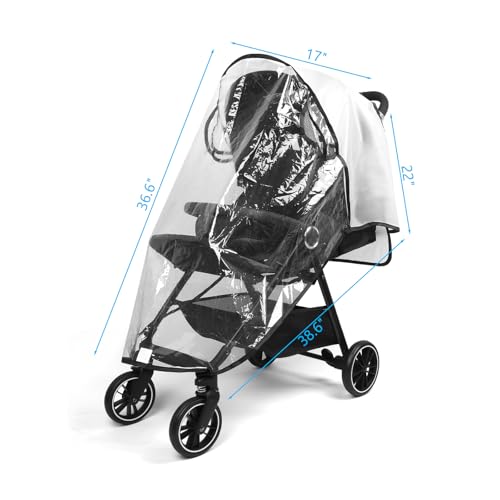 Mkobon Clear Stroller Rain Cover, Universal Stroller Cover Breathable, Foldable Travel Weather Shield, Waterproof Windproof Baby Stroller Accessories for Trip Use, Daily Walks - Image 2
