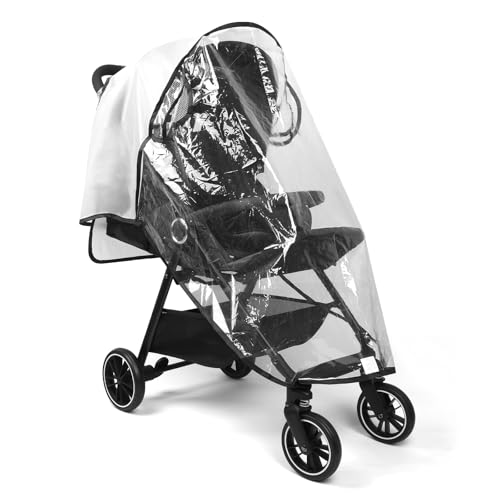 Mkobon Clear Stroller Rain Cover, Universal Stroller Cover Breathable, Foldable Travel Weather Shield, Waterproof Windproof Baby Stroller Accessories for Trip Use, Daily Walks - Image 1