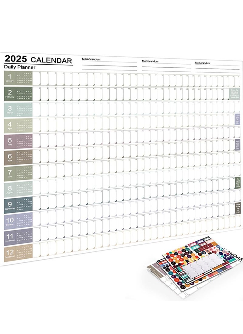 RATSAW Magic Park 2025 Calendar Planner Sheet Wall Calendar Yearly Daily Schedule Poster Calendar To Do List Annual Planner for Office Supplies Morandi Color  - Image 1