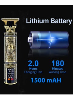 JIHAM Beard Trimmer Mens Electric  Hair Clippers Cordless with LCD Screen Sharp Titanium Precision Trimmer for Men Type C Rechargeable Hair Trimmer Clippers for Men Haircut for Families and Bar  - Image 5
