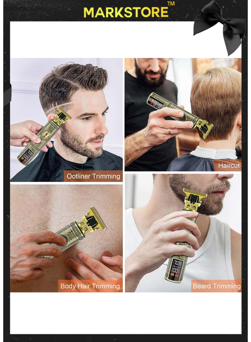 YACD Beard Trimmer Mens Electric  Hair Clippers Cordless with LCD Screen Sharp Titanium Precision Trimmer for Men Type C Rechargeable Hair Trimmer Clippers for Men Haircut for Families and Bar - Image 3