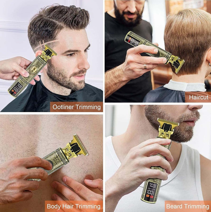 YACD Beard Trimmer Mens Electric  Hair Clippers Cordless with LCD Screen Sharp Titanium Precision Trimmer for Men Type C Rechargeable Hair Trimmer Clippers for Men Haircut for Families and Bar - Image 3