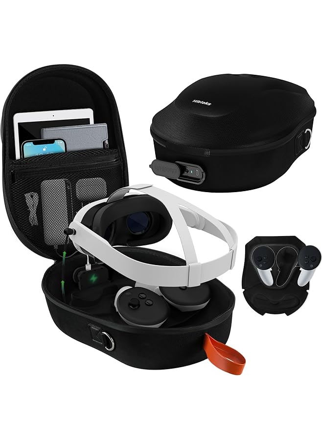 erorex Carrying Case With Magnetic Charging Port For Meta Quest 3 Accessories Hard Travel Case For Oculus Quest 3 All In One VR Headset And Controllers Quest 3 Backpack Portable Storage Bag  - Image 1