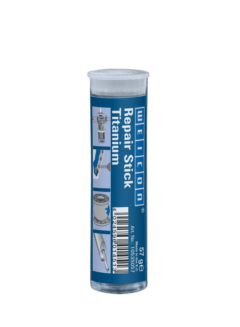 Weicon WEICON Repair Stick Titanium 57 g 2-component Special Adhesive Epoxy Resin heat and wear resistant repair for metal parts, containers etc - Image 1
