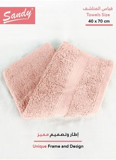 Sandy Sandy 100% Cotton Luxury Bath Towel for Face, Ideal for Daily Use, Quick Dry, High Absorbent and Super Soft 70x40 cm, Cantaloupe  - Image 2