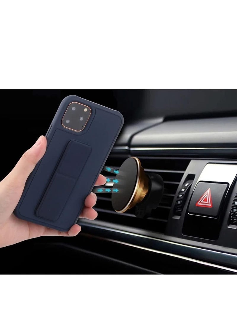 ELTRAZONE iPhone 16 Pro Max Blue Magnetic Kickstand Case with Premium Silicone, Vertical & Horizontal Hand Strap, and Multi-Stand - Image 5