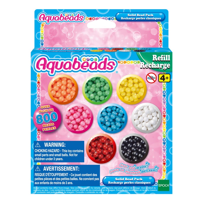 Aquabeads Solid Bead Pack - Create Endless Creations with Refill of Over 800 Beads! - Image 1