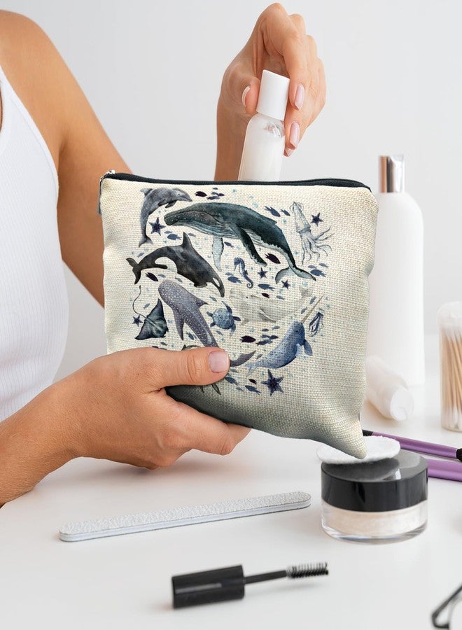 RYYCDOI Ocean Animals Shark whale Makeup Bag, Marine Life Animals Cosmetic Bags for Women,Shark Gifts for Women - Image 4