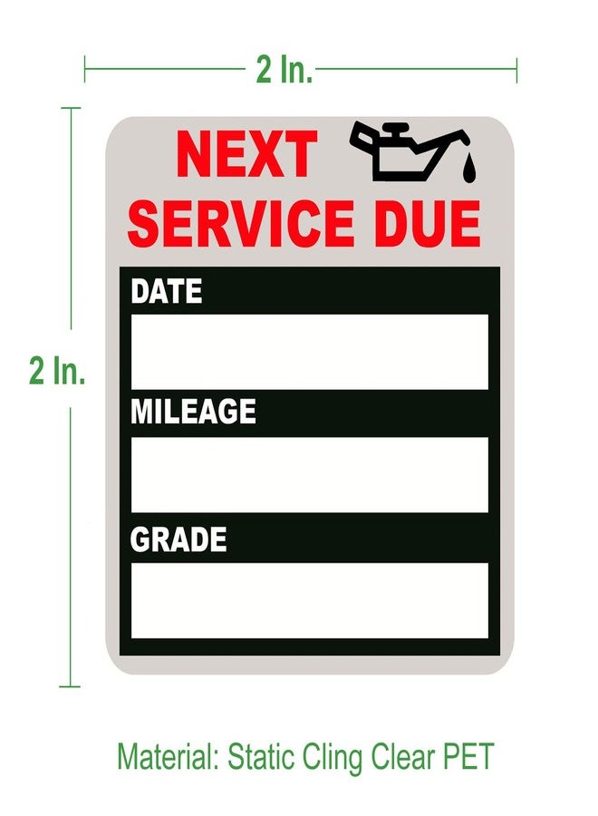 JINCH Oil Change Stickers Static Cling, 120pcs 2x2 Inches Oil Change Reminder Sticker for Windshield with No Residue, Clear Next Service Due Labels for Car Auto Vehicle Window - Image 2