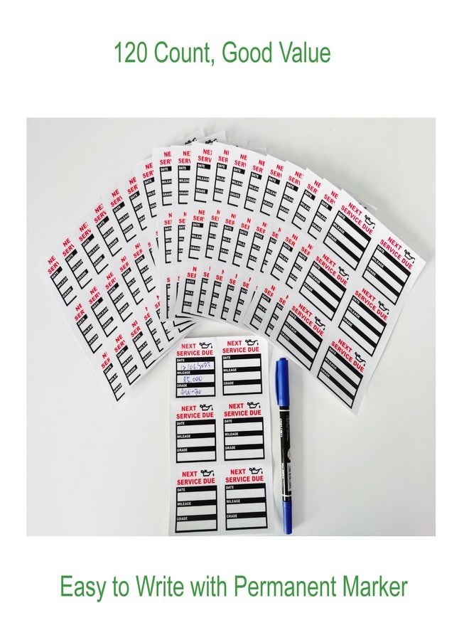 JINCH Oil Change Stickers Static Cling, 120pcs 2x2 Inches Oil Change Reminder Sticker for Windshield with No Residue, Clear Next Service Due Labels for Car Auto Vehicle Window - Image 4