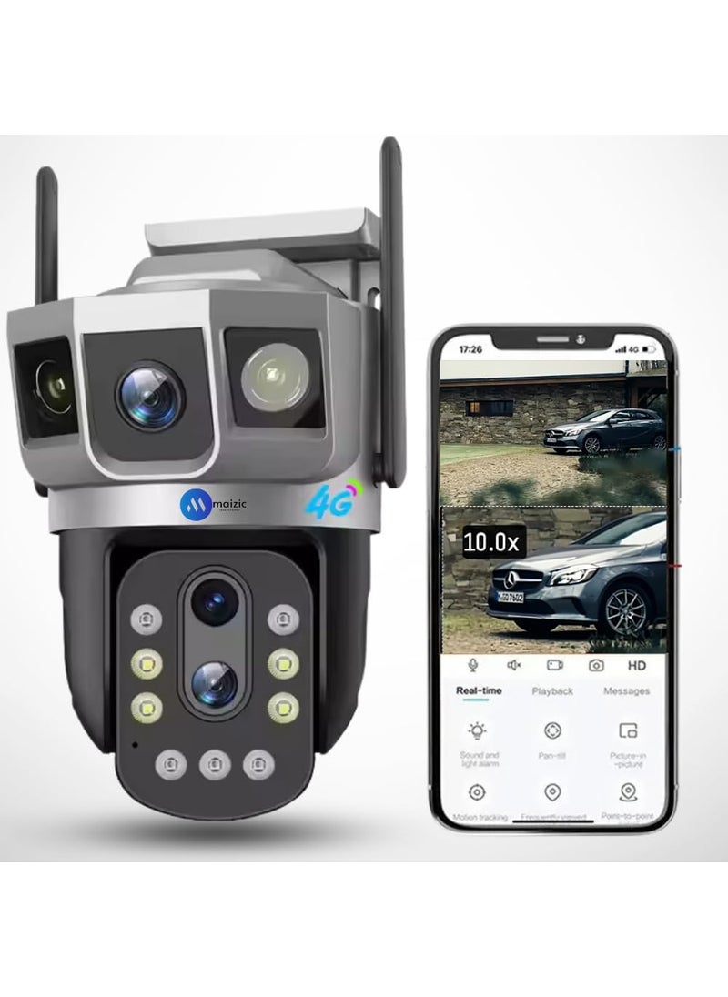 Maizic Smarthome Maizic Smarthome 10X Optical Zoom 5MP5MP Smart 4G Sim CCTV Camera for Home with Triple Screen View 360 View Color Night Vision TwoWay Communication IR Distance 20Mtr 2Years Warranty  - Image 1