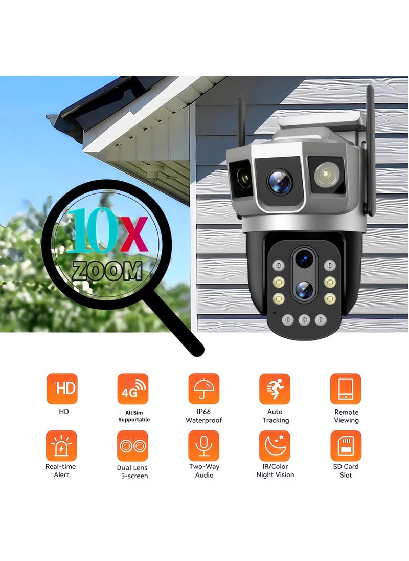 Maizic Smarthome Maizic Smarthome 10X Optical Zoom 5MP5MP Smart 4G Sim CCTV Camera for Home with Triple Screen View 360 View Color Night Vision TwoWay Communication IR Distance 20Mtr 2Years Warranty  - Image 2