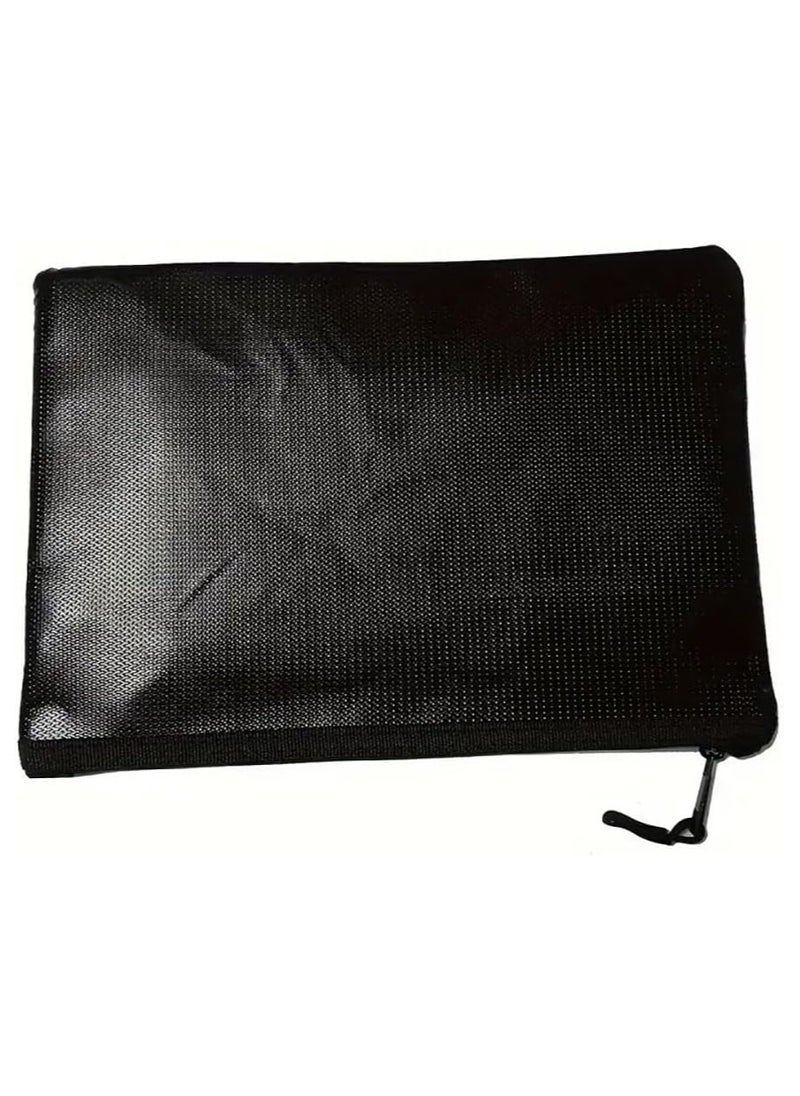 Rubik - Fireproof Bag with Zipper for A4 Documents, Money, Passport and Tablet, Silicone Coated Fiberglass Safe Storage Large Bag (13.39 x 9.64 Inch) Black - Image 1