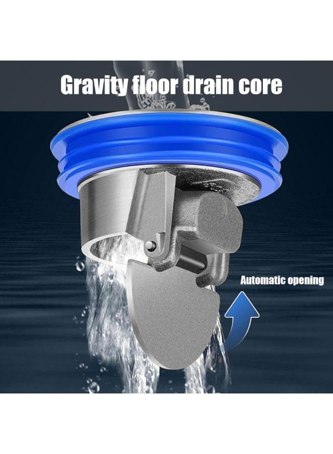 Anti Odor Floor Drain Plug, 2 Pcs Anti-Clogging Floor Drain Core, Toilet Floor Drain Deodorizing Core Tub Drain Stopper, Backflow Preventer Sewer Core Floor Strainers Plug for Bathroom - Image 2