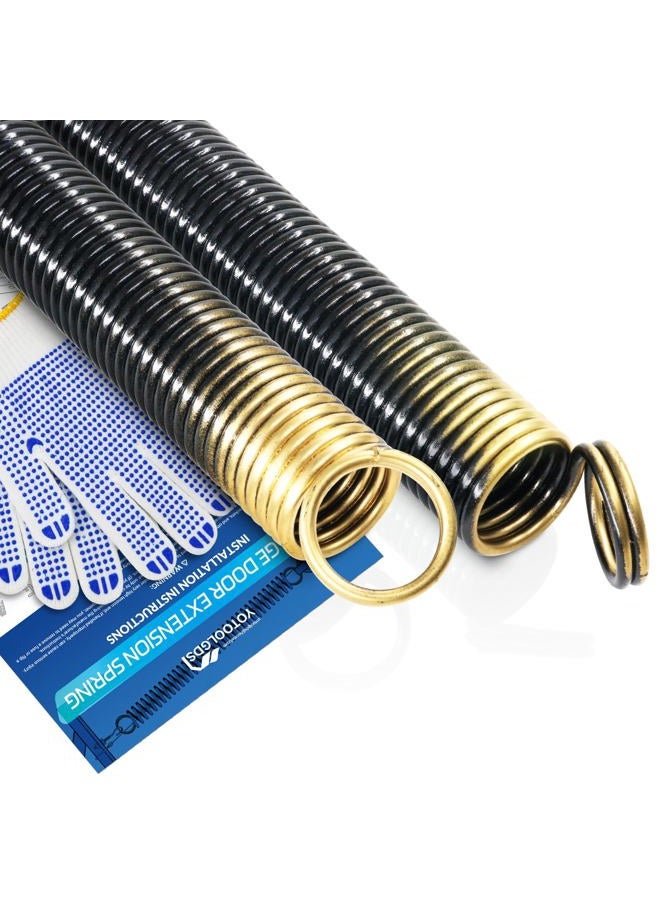 YoTooLGDS Pair of 180 lbs Heavy Duty Garage Door Extension Springs Stretch Springs, 25” Long, Double Loop Ends, High Precision Electrophoresis Black Coated,MIN 16,000 Cycles,for 7ft High Garage Doors - Image 1
