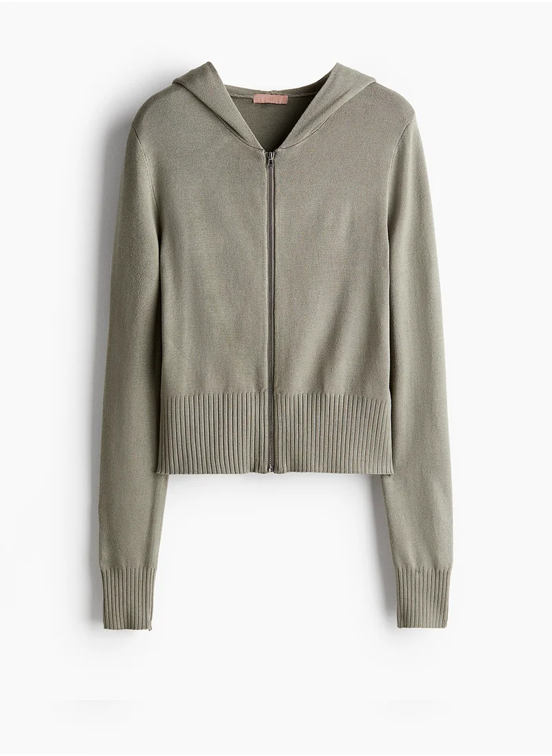 اتش اند ام Fine-Knit Zip-Through Hoodie