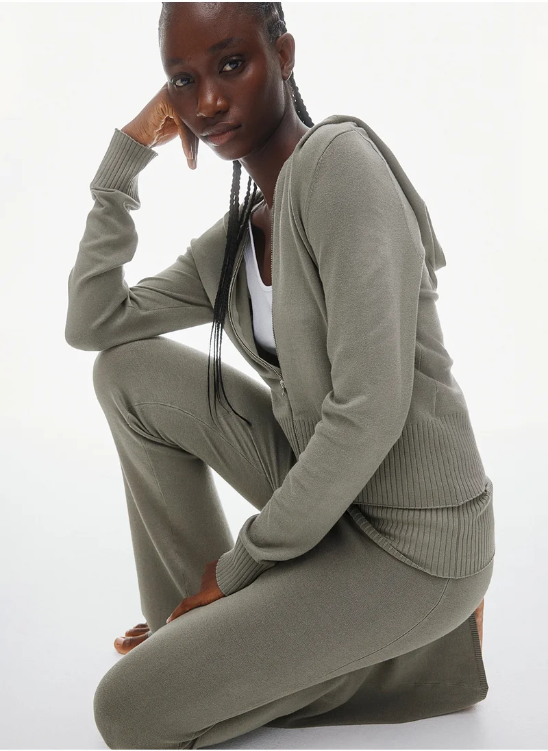 اتش اند ام Fine-Knit Zip-Through Hoodie
