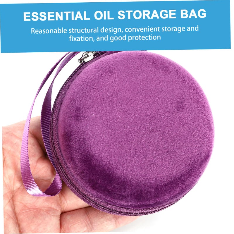 Portable Purple Shockproof Bottle Pouch Travel Organizer Case 9x9cm - Image 5