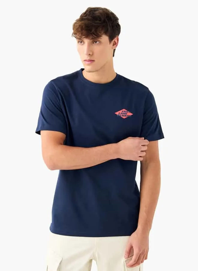 Lee Cooper Lee Cooper Graphic Print Crew Neck T-shirt with Short Sleeves