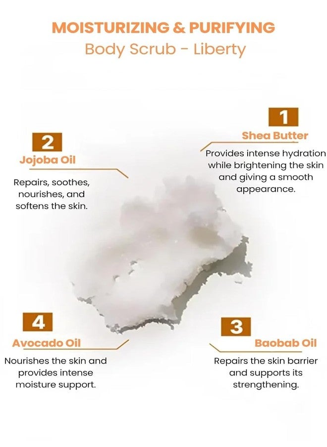 The Bath Factory Liberty Body Scrub – Exfoliating Sea Salt & Shea Butter Body Wash with Jojoba, Avocado & Vitamin C Oils | Hydrating Skincare for Smooth, Radiant Skin, 8oz - Image 3