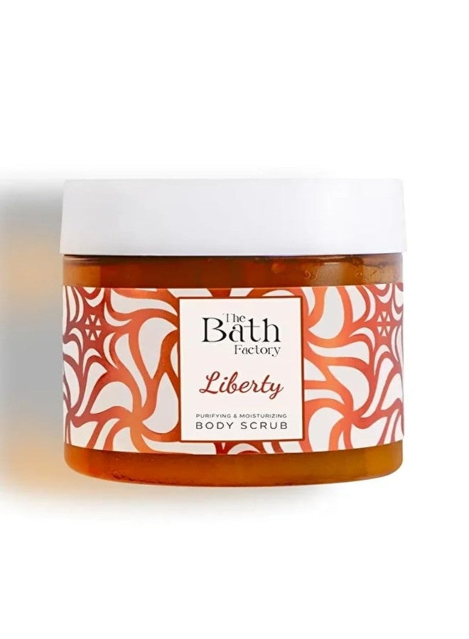 The Bath Factory Liberty Body Scrub – Exfoliating Sea Salt & Shea Butter Body Wash with Jojoba, Avocado & Vitamin C Oils | Hydrating Skincare for Smooth, Radiant Skin, 8oz - Image 1