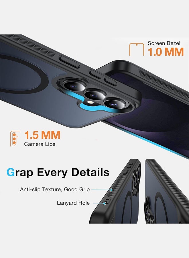 Magnetic Case for Samsung Galaxy S26, [Strong N52 Magnetic Compatibility][12FT Military Drop Protection][Adjustable Hidden Kickstand] Translucent Matte Drop Protection Phone Case for Galaxy S26 6.3 inch, Black - Image 4
