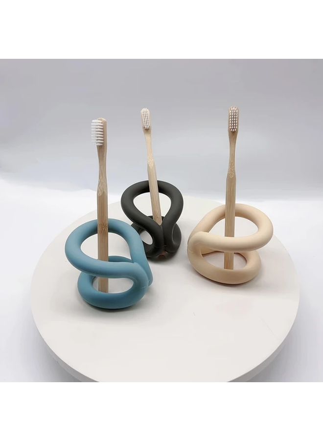 Mint Green Creative Knot Toothbrush Holder And Toothpaste Rack No Drill Adhesive Bathroom Organizer - Image 2