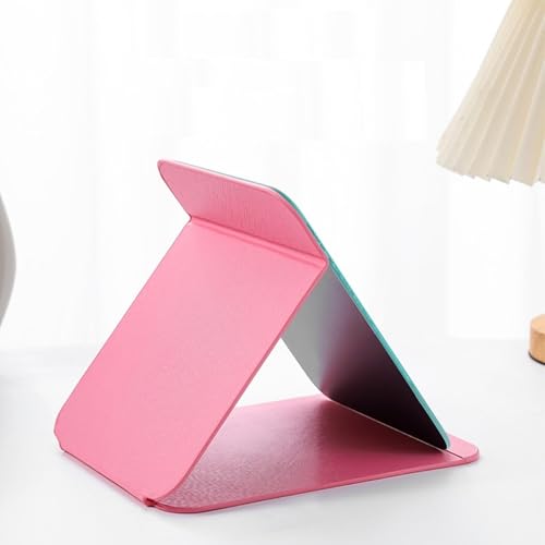 ONICORN Folding Makeup Mirror - Portable Small Size PU Leather Travel Mirror, Exquisite HD Round Edge Corner Glass, Adjustable Angle Vanity Mirror With Stand (Pink Pack of 1),Tabletop - Image 3