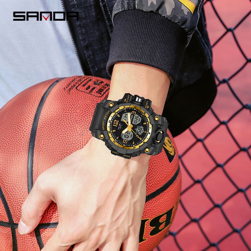 Sanda Youth Electronic Watch Student Watch Men'S And Women'S Waterproof Double Display Multifunctional Sports Watch - Image 4