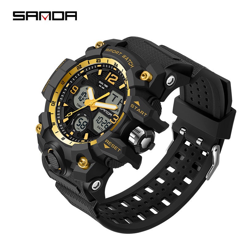 Sanda Youth Electronic Watch Student Watch Men'S And Women'S Waterproof Double Display Multifunctional Sports Watch - Image 2