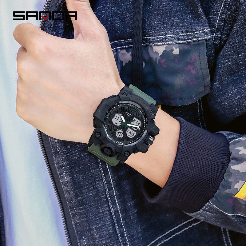 Sanda Youth Electronic Watch Student Watch Men'S And Women'S Waterproof Double Display Multifunctional Sports Watch - Image 3