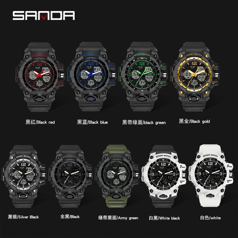 Sanda Youth Electronic Watch Student Watch Men'S And Women'S Waterproof Double Display Multifunctional Sports Watch - Image 5