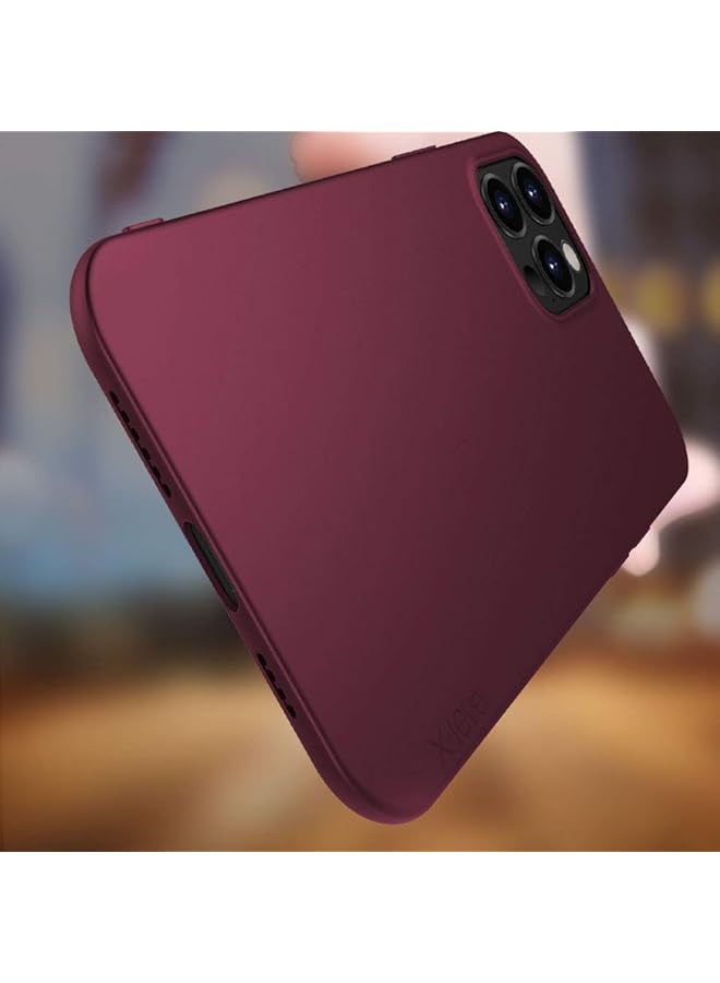 X-level For Iphone 12 Pro Max Case Slim Fit Soft Tpu Matte Surface Ultra Thin Phone Case Lightweight Full Protective Back Cover Compatible Iphone 12 Pro Max 6.7 Inch 2020 Release Wine Red - Image 2